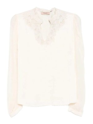 TWINSET: Strickpullover mit Rundhalsausschnitt - Rundhalspullover - Beige