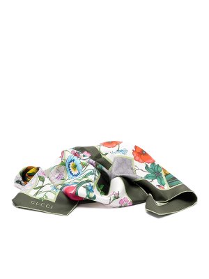 GUCCI: Stoles & Shawls - Mini Blocks Flora Foulard