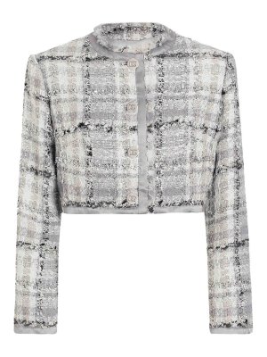 DOLCE & GABBANA: casual jackets - Short Check-Pattern Raschel Tweed Jacket