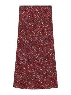 SAINT LAURENT: Knee length skirts & Midi - Printed-Silk Midi Skirt