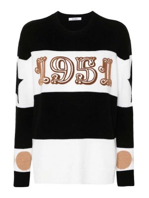 Max Mara: Strickpullover mit Rundhalsausschnitt - Rundhalspullover - Bunt