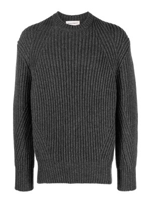 ALEXANDER MCQUEEN: crew necks - Ribbed-Knit Wool Jumper