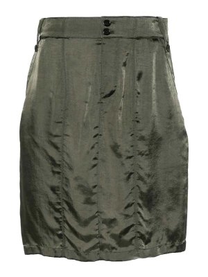 SAINT LAURENT: mini skirts - Satin Pencil Mini Skirt