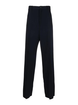 BALENCIAGA: Pantalones de sastrerìa - Pantalones De Sastrería - Azul