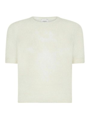 CRUNA: Strickpullover mit Rundhalsausschnitt - Rundhalspullover - Creme