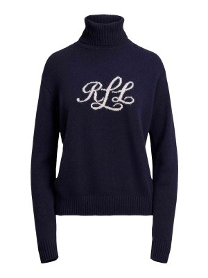 LAUREN RALPH LAUREN: Strickpullover mit Rundhalsausschnitt - Rundhalspullover - Blau