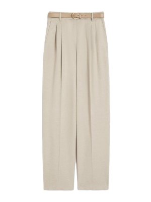 MAX MARA STUDIO: カジュアルトラウザー - カジュアルパンツ - ベージュ