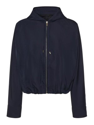 Alaïa: casual jackets - Silk Hooded Windbreaker