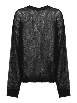 ANN DEMEULEMEESTER: Strickpullover mit Rundhalsausschnitt - Rundhalspullover - Schwarz