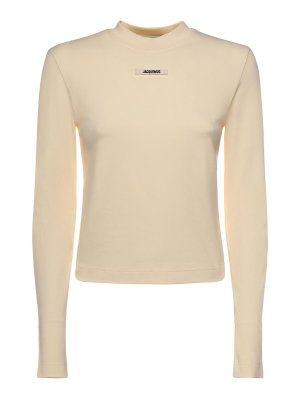 JACQUEMUS: t-shirt - T-shirt in misto cotone con logo