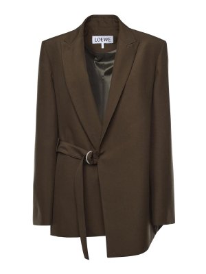 LOEWE: casual jackets - Draped Wool Jacket