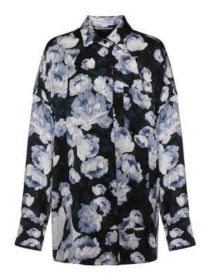 STELLA McCARTNEY: bluse - Camicetta in raso con stampa floreale
