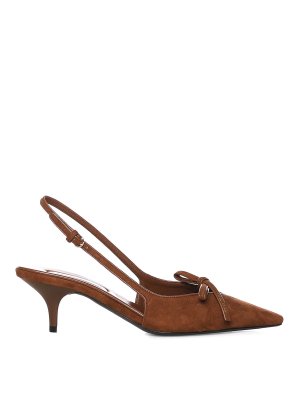 MIU MIU: court shoes - Suede Slingback Pump With Bow