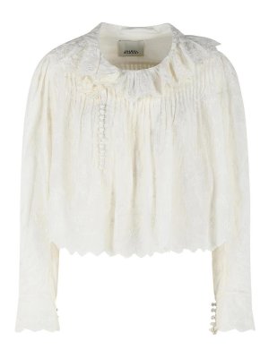 ISABEL MARANT: blouses - Zelly White Cotton And Silk Blouse