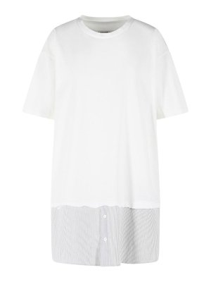 MM6 MAISON MARGIELA: Strickpullover mit Rundhalsausschnitt - Rundhalspullover - Weiß