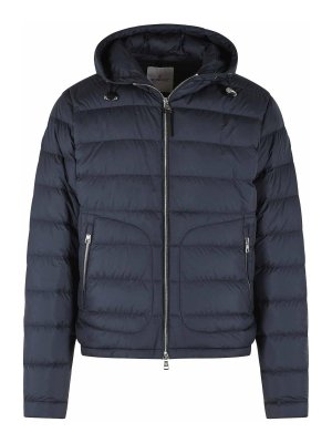 MONCLER: ダウン・ハイテクジャケット - ダウンジャケット - ダークブルー