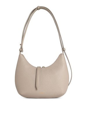 FURLA: shoulder bags - S  Goccia Linen Grey Leather Shoulder Bag