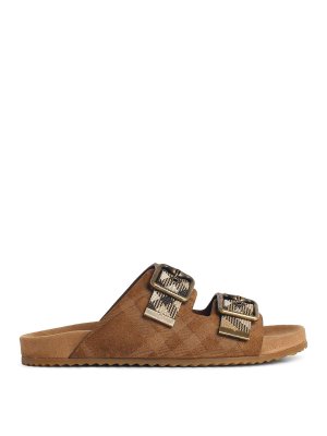 BURBERRY: Loafers & Slippers - Brown Suede Slipper