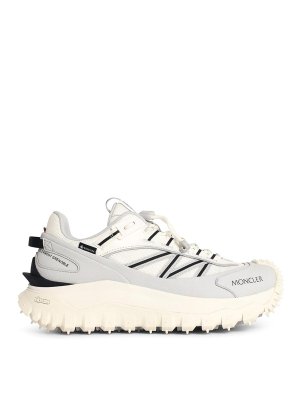 MONCLER: trainers - Trailgrip Gtx White Leather Blend Sneakers