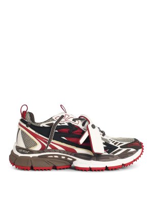 OFF-WHITE: trainers - Be Right Back Red Leather Blend Sneakers