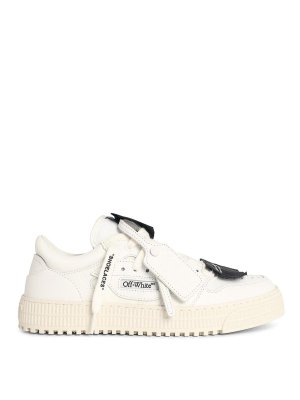 OFF-WHITE: trainers - 30 Court Low Top White Leather Blend Sneakers