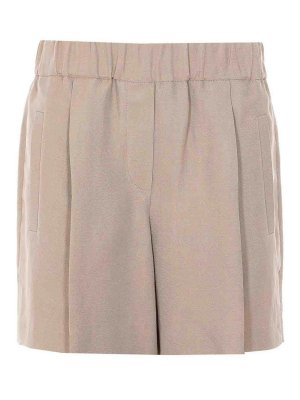 BRUNELLO CUCINELLI: Trousers Shorts - Beige Baggy Shorts