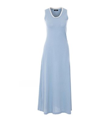 ELEH: abiti lunghi - Vestito  lungo azzurro e bianco