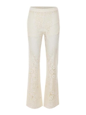 SEA NEW YORK: casual trousers - Cream Arianna Lace Pants