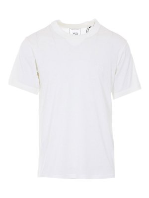 Y-3: T-shirts - T-Shirt - Weiß