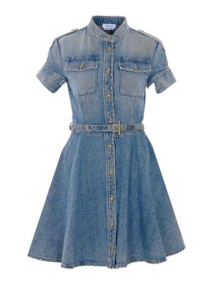 ALEXANDER MCQUEEN: knee length dresses - Denim Dress