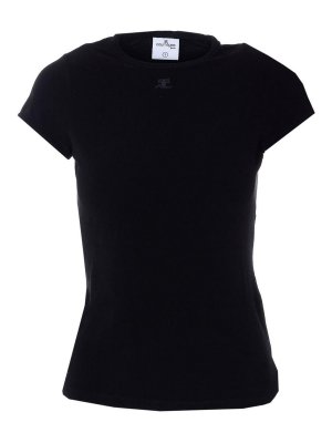 Courreges: T-shirts - T-Shirt - Schwarz