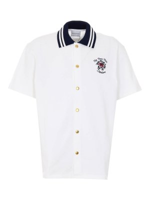 DRÔLE DE MONSIEUR: polo shirts - Polo Pique Slogan Rose Shirt