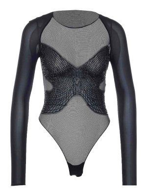 ELISABETTA FRANCHI: Tops y camisetas sin mangas - Top - Negro