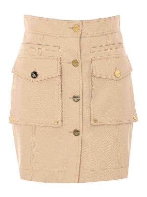 ELISABETTA FRANCHI: Knee length skirts & Midi - Beige Skirt