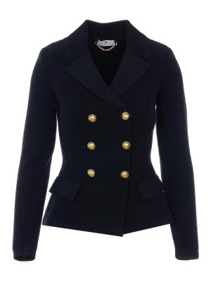 ELISABETTA FRANCHI: Strickpullover mit Rundhalsausschnitt - Rundhalspullover - Schwarz