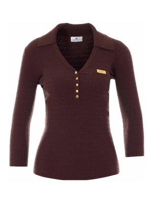 ELISABETTA FRANCHI: トップス＆タンクトップ - トップ/タンクトップ - ブラウン