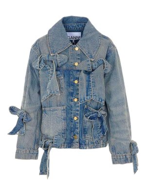 GANNI: デニムジャケット - デニムジャケット - ブルー