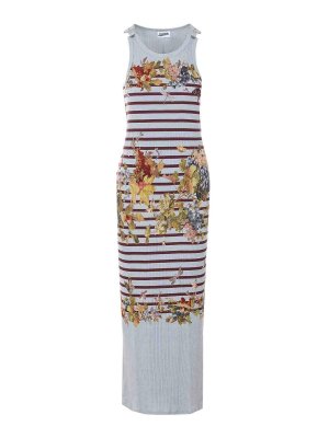 JEAN PAUL GAULTIER: knee length dresses - Light Blue Mariniere Print Dress