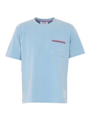 THOM BROWNE: t-shirt - T-shirt  azzurra