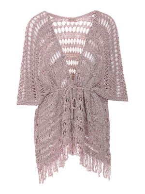 TWINSET: abiti al ginocchio - Vestito  in rete lurex rosa