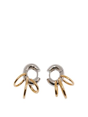 PANCONESI: Orecchini - Huggies con piercing in argento e oro