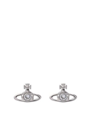 VIVIENNE WESTWOOD: Earrings - Silver Nano Solitaire Earrings