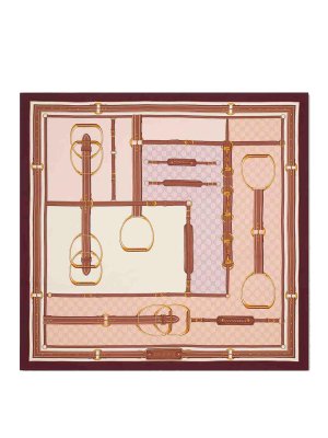 GUCCI: scarves - Pink Printed Scarf