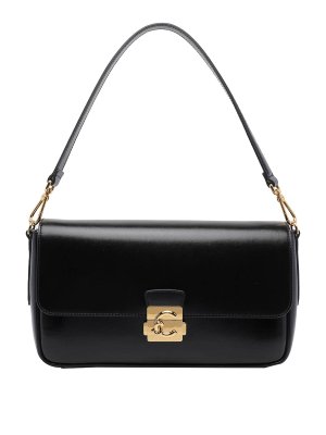 COCCINELLE: borse a spalla - Borsa a tracolla grande C-Me Lock nera