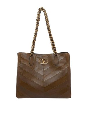 VALENTINO GARAVANI: shopper - Borsa shopping Laseine con motivo Chevron