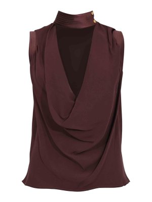 ELISABETTA FRANCHI: Tops y camisetas sin mangas - Top - Marrón