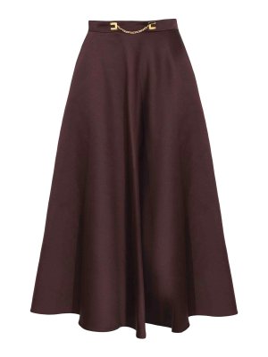 ELISABETTA FRANCHI: Faldas media pierna y semilargas - Falda Semilarga - Marrón