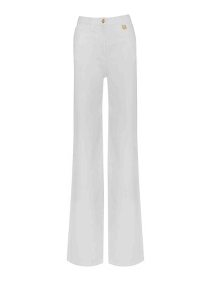 ELISABETTA FRANCHI: ベルボトムジーンズ - フレアジーンズ - 白