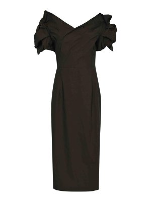 LIVIANA CONTI: Vestidos media pierna - Vestido Midi - Marrón Oscuro