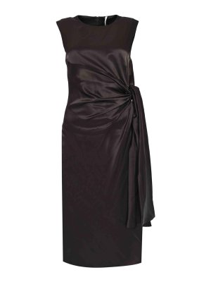 LIVIANA CONTI: Vestidos media pierna - Vestido Midi - Marrón Oscuro